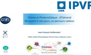Chimie et photovoltaïque&nbsp;: de Becquerel à nos jours – Jean François Guillemoles