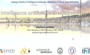 Intelligence artificielle et alliages réels&nbsp;: vers une conception computationnelle et responsable – Stéphane GORSSE