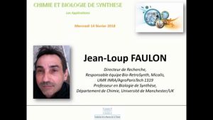 Jean-Loup FAULON – Rétrosynthèse en biologie&nbsp;: production de molécules bioactives et dispositifs pour le diagnostic