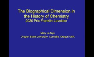 Prix Franklin-Lavoisier 2020 – Lauréate Mary Jo NYE